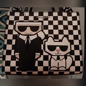 Karl Lagerfeld Bag Black White Checkerboard New Designer